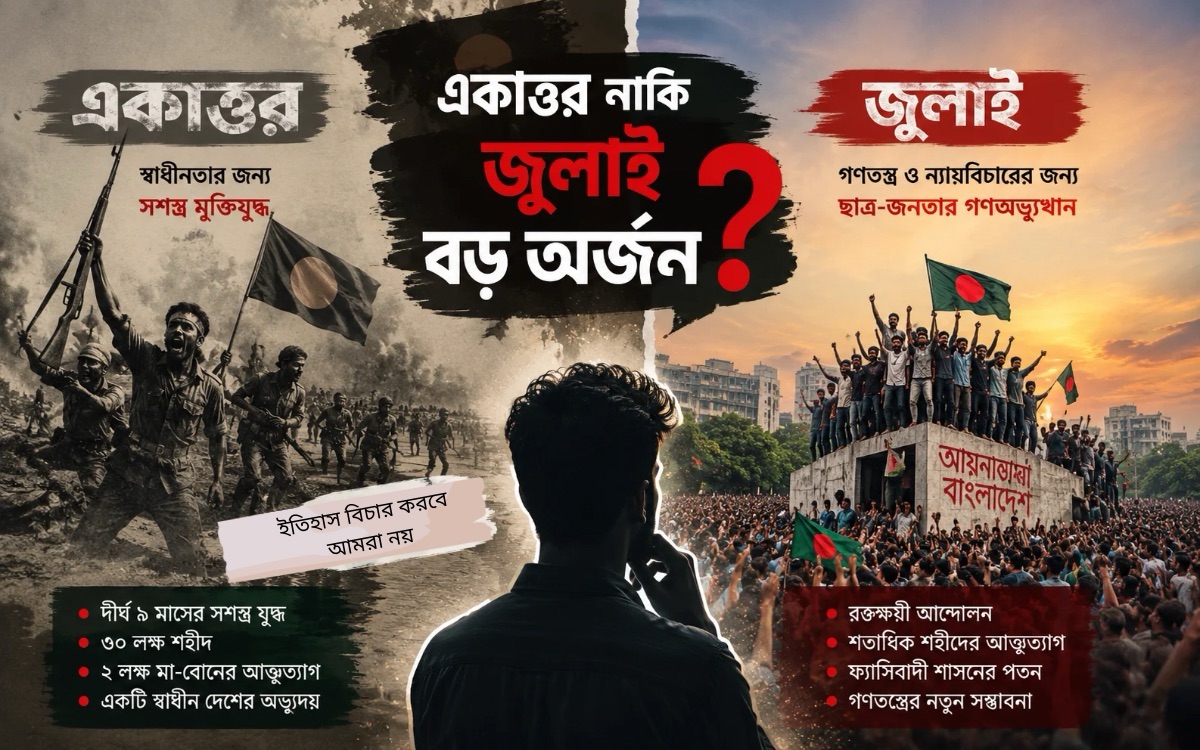 একাত্তর নাকি জুলাই বড় অর্জন?